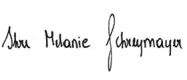 Unterschrift von Melanie Schreymayer